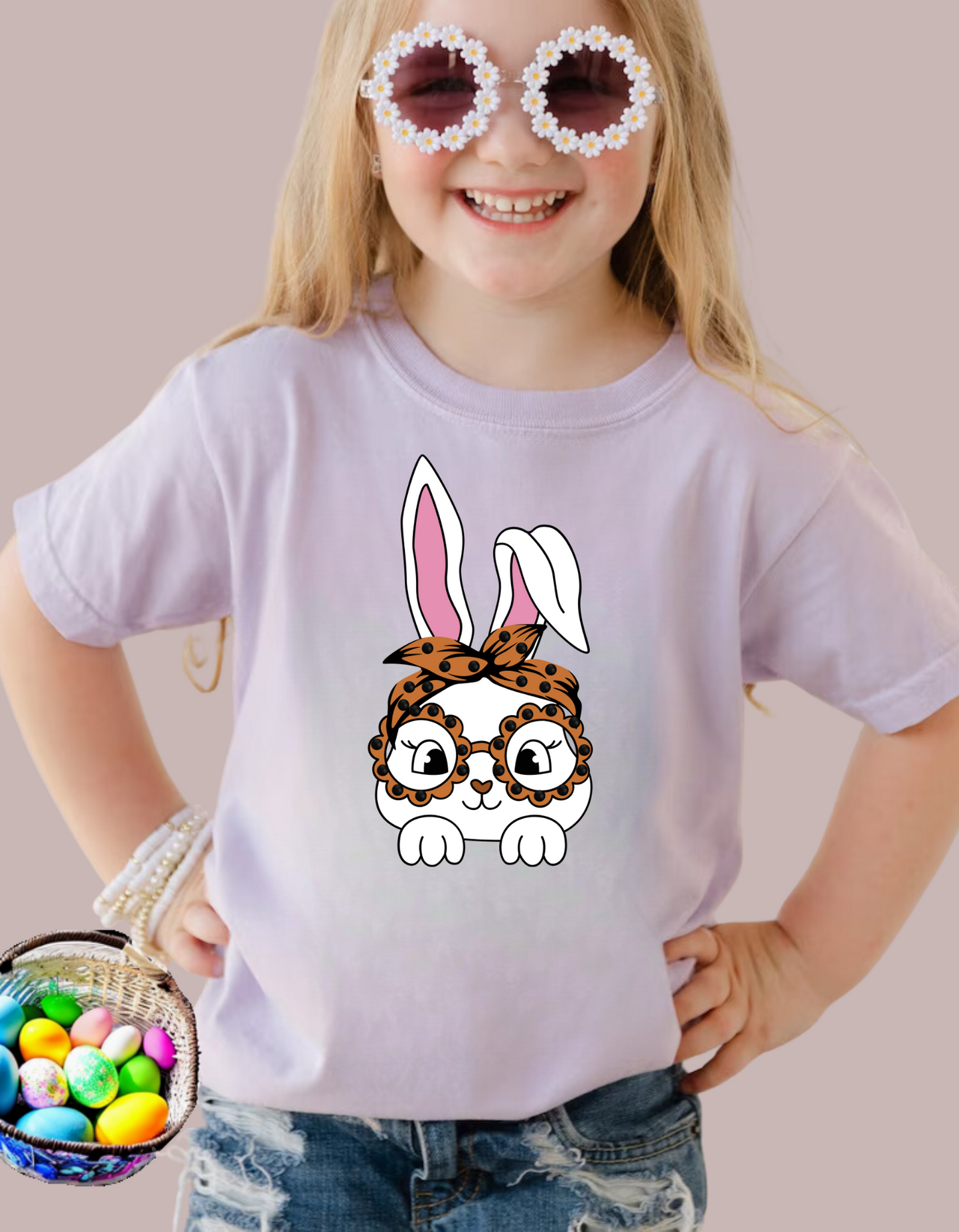 Bunny with Leopard Glasses T-shirt, Easter Hoodie, Easter bunny graphic tee, Easter shirts for infants / Toddlers, Unisex Easter Bunny tee, Easter Gift