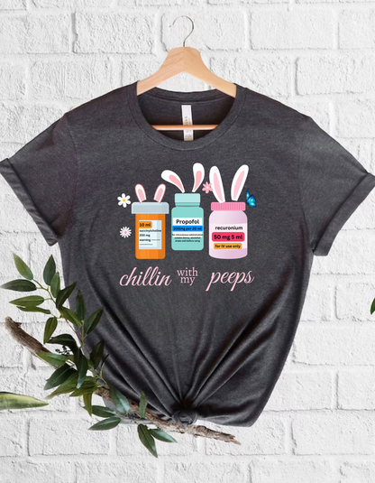 Chilling With My Peeps T-shirt / Hoodie, Cute Easter Nurse Shirt, Easter Day Gift For Nurse, Nurse Appreciation, Funny Easter Nurse Squad, Nurse Life