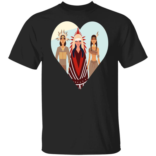 Unisex, Heart Shape Indigenous Tribe T-Shirt, Indigenous People Day, Indigenous