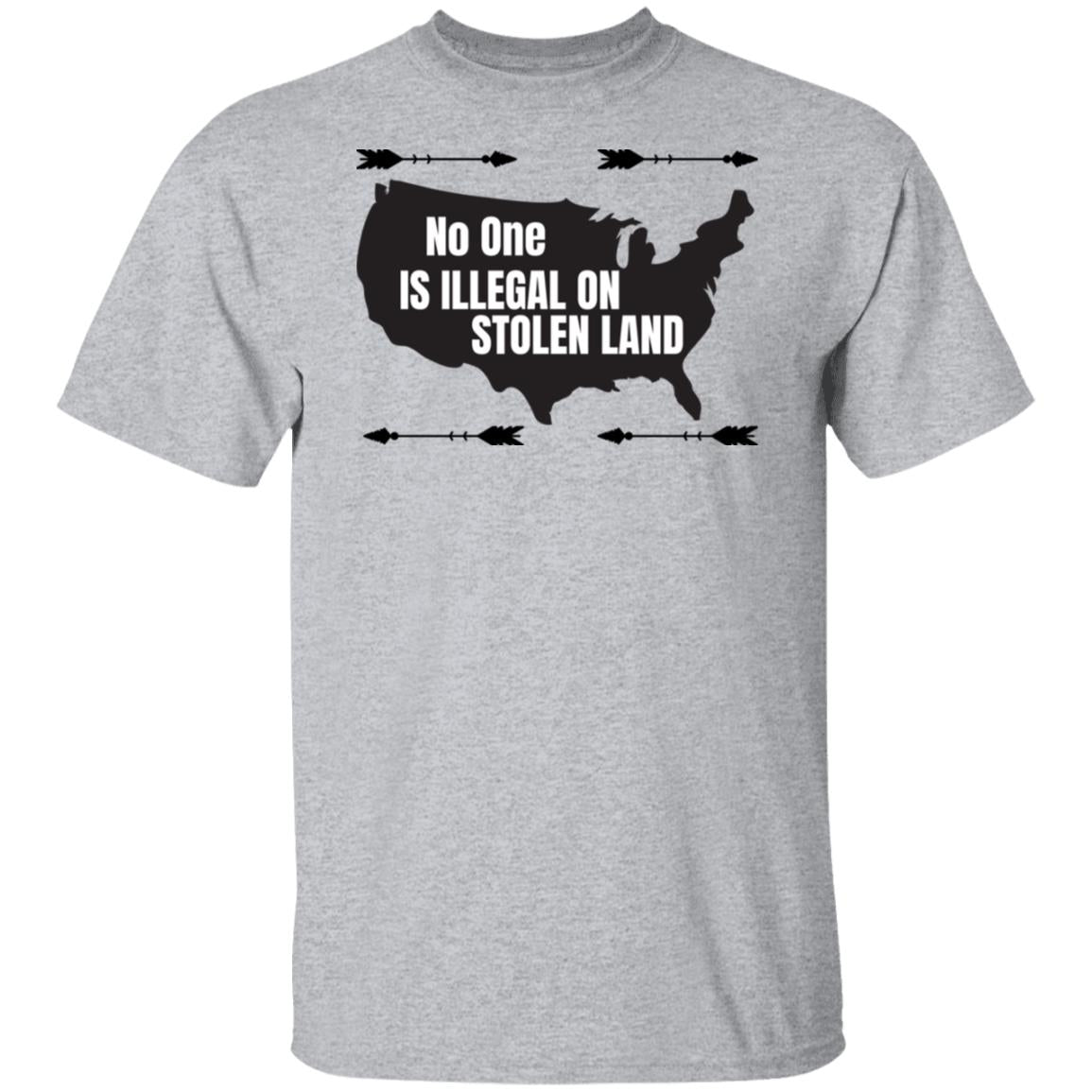 Unisex No One Is Illegal On Stolen Land USA Map T-Shirt, Indigenous People Day T-Shirt, Indigenous Day