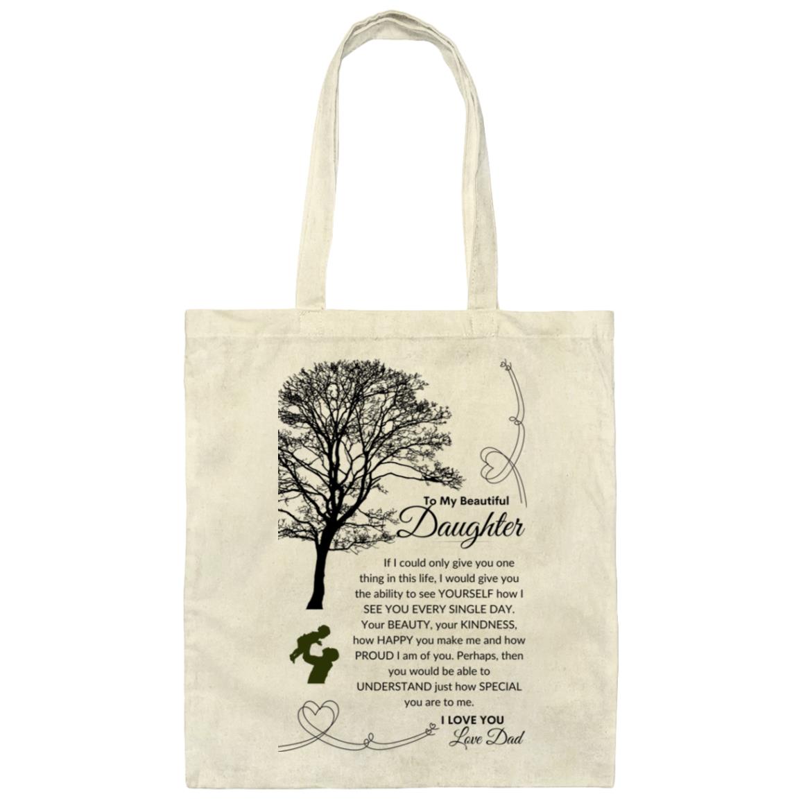 Dad to Daughter Canvas Tote Bag