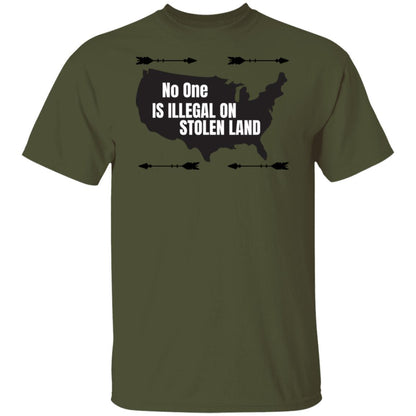 Unisex No One Is Illegal On Stolen Land USA Map T-Shirt, Indigenous People Day T-Shirt, Indigenous Day