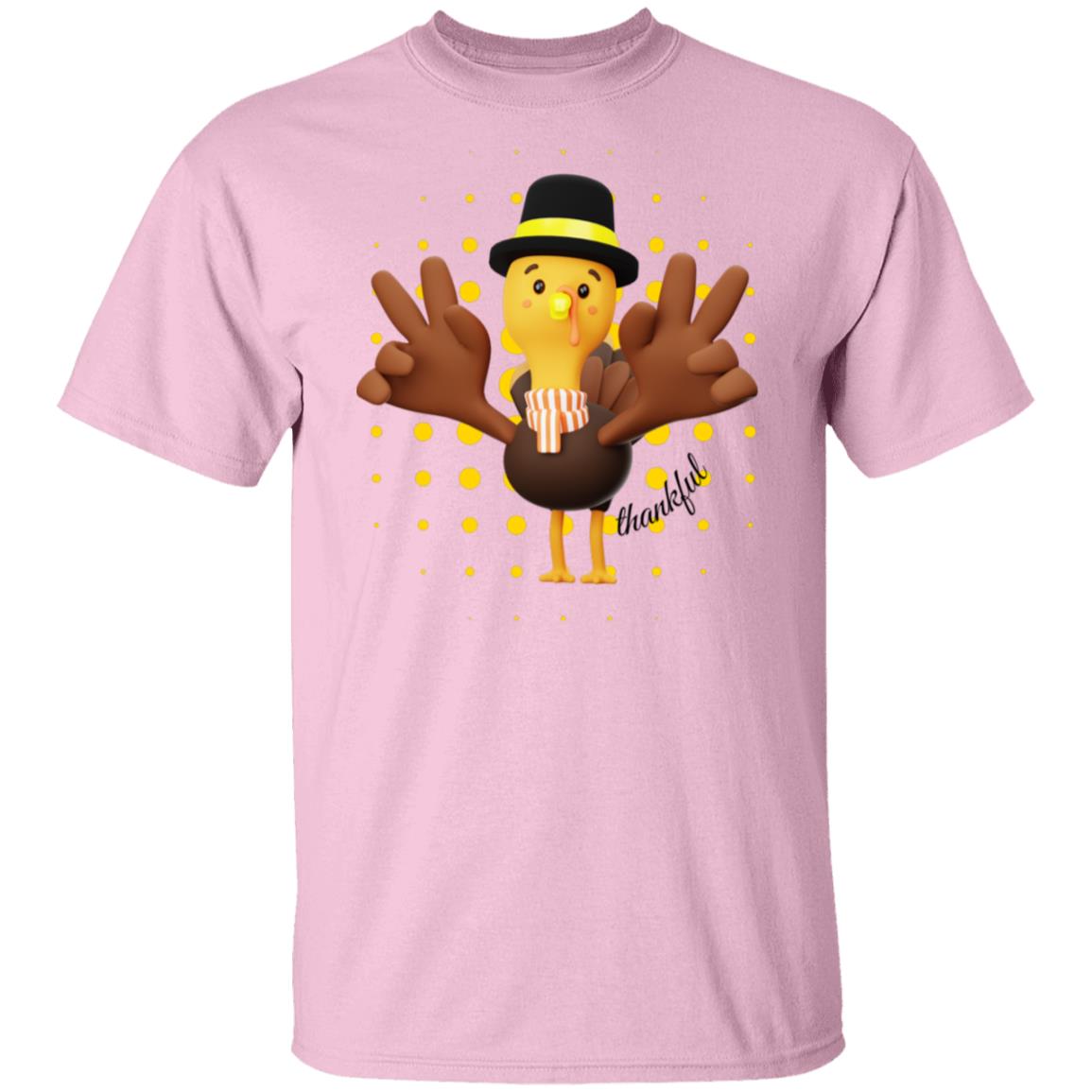 Peace Sign Turkey Thankful, Thanksgiving Peace Sign Thankful 5.3 oz. Unisex T-Shirt