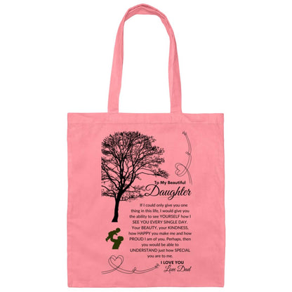 Dad to Daughter Canvas Tote Bag