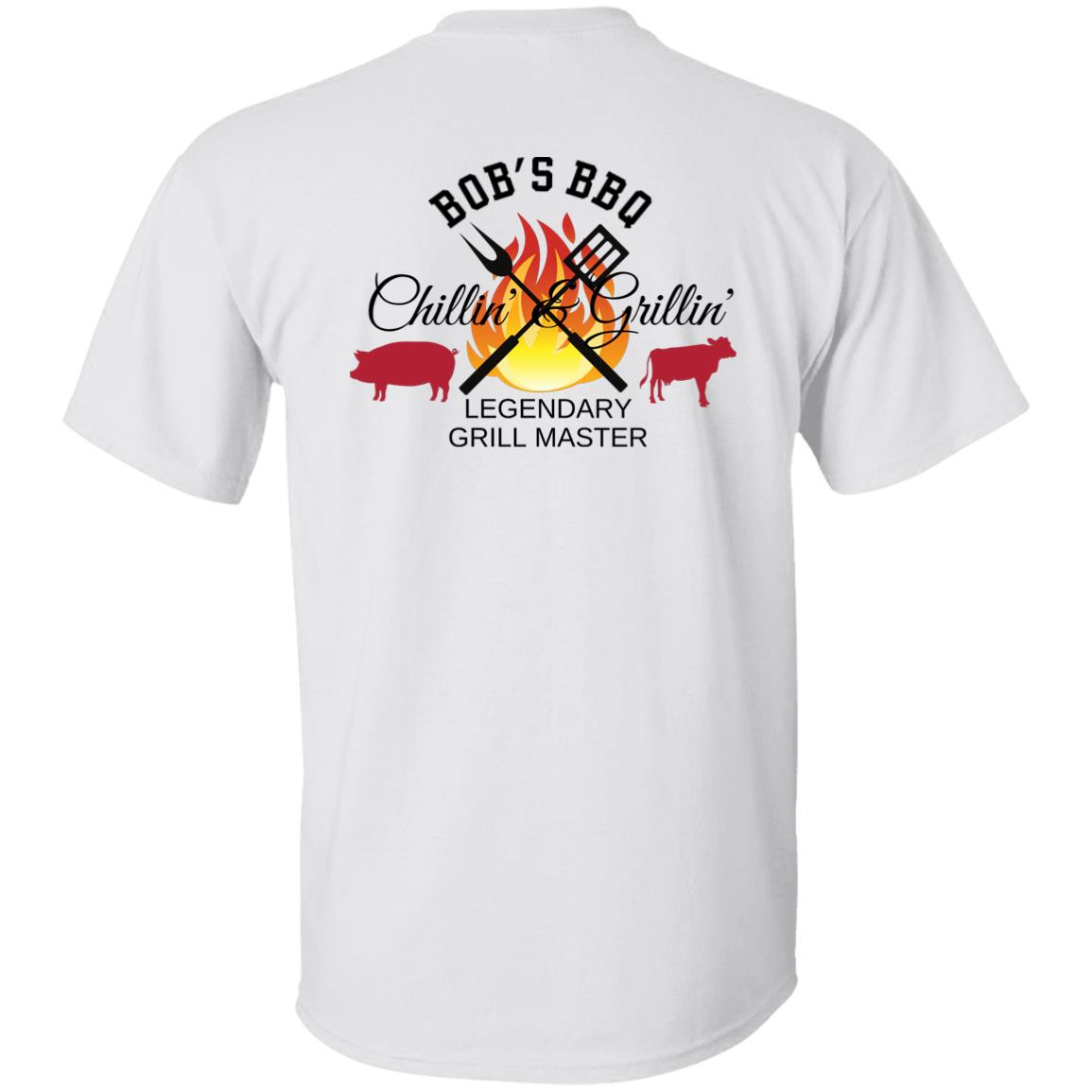 PERSONALIZED NAME BACK VIEW CHILLIN & GRILLIN BBQ, LEGENDARY GRILL MASTER 5.3 oz. T-Shirt