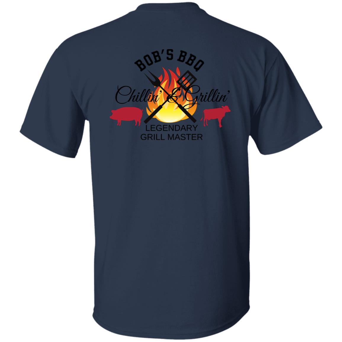 PERSONALIZED NAME BACK VIEW CHILLIN & GRILLIN BBQ, LEGENDARY GRILL MASTER 5.3 oz. T-Shirt