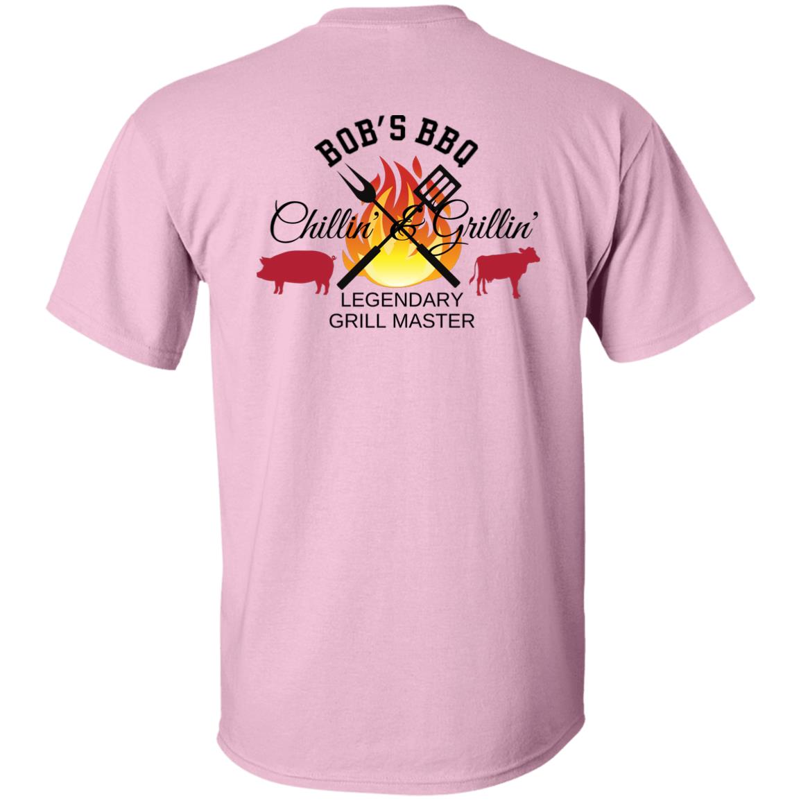 PERSONALIZED NAME BACK VIEW CHILLIN & GRILLIN BBQ, LEGENDARY GRILL MASTER 5.3 oz. T-Shirt