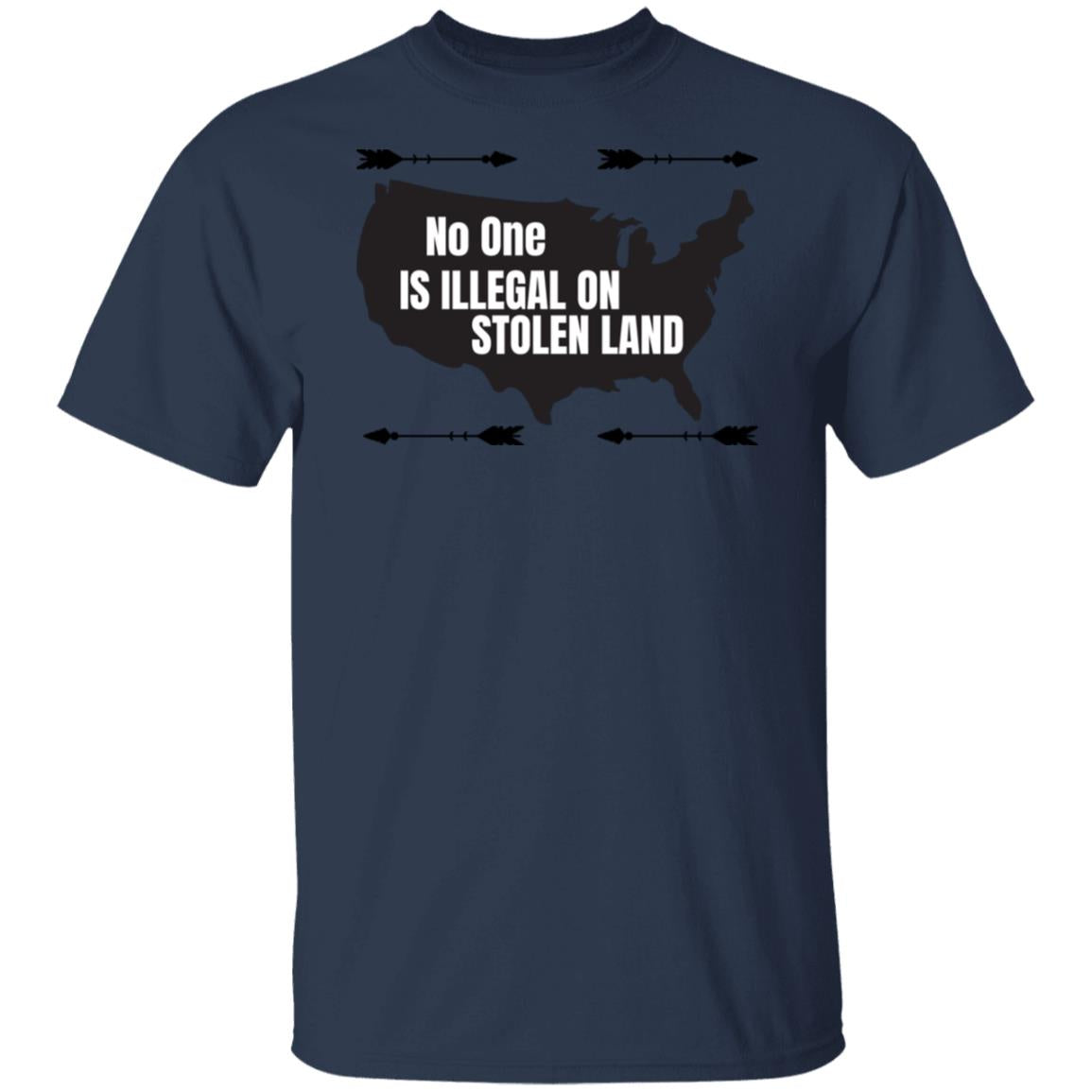 Unisex No One Is Illegal On Stolen Land USA Map T-Shirt, Indigenous People Day T-Shirt, Indigenous Day