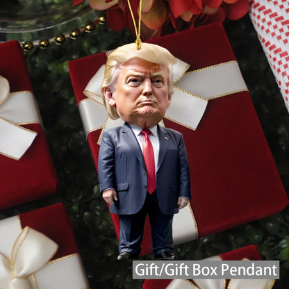 Trump-Inspired Acrylic Christmas Ornament - Car/Tree Decor Gift