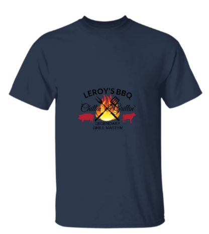 PERSONALIZED NAME FRONT VIEW, BBQ CHILLIN' & GRILLIN , LEGENDARY GRILL MASTER 5.3 oz. UNISEX T-Shirt