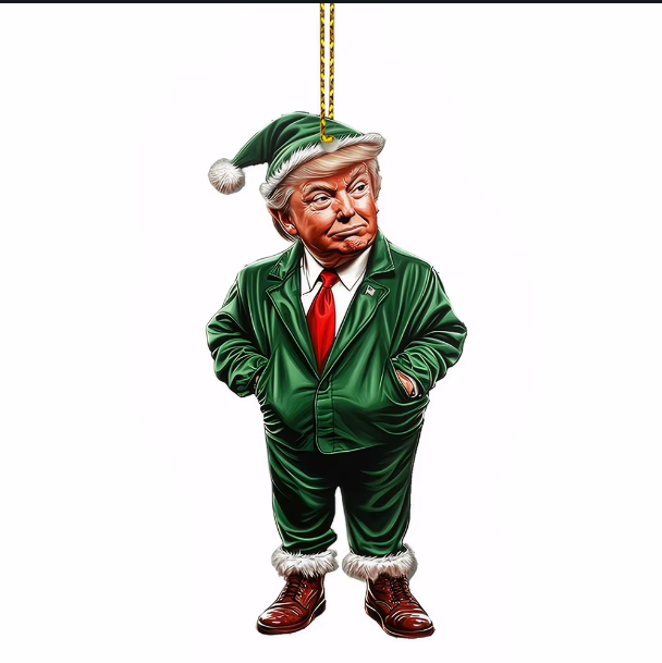 Trump-Inspired Acrylic Christmas Ornament - Car/Tree Decor Gift