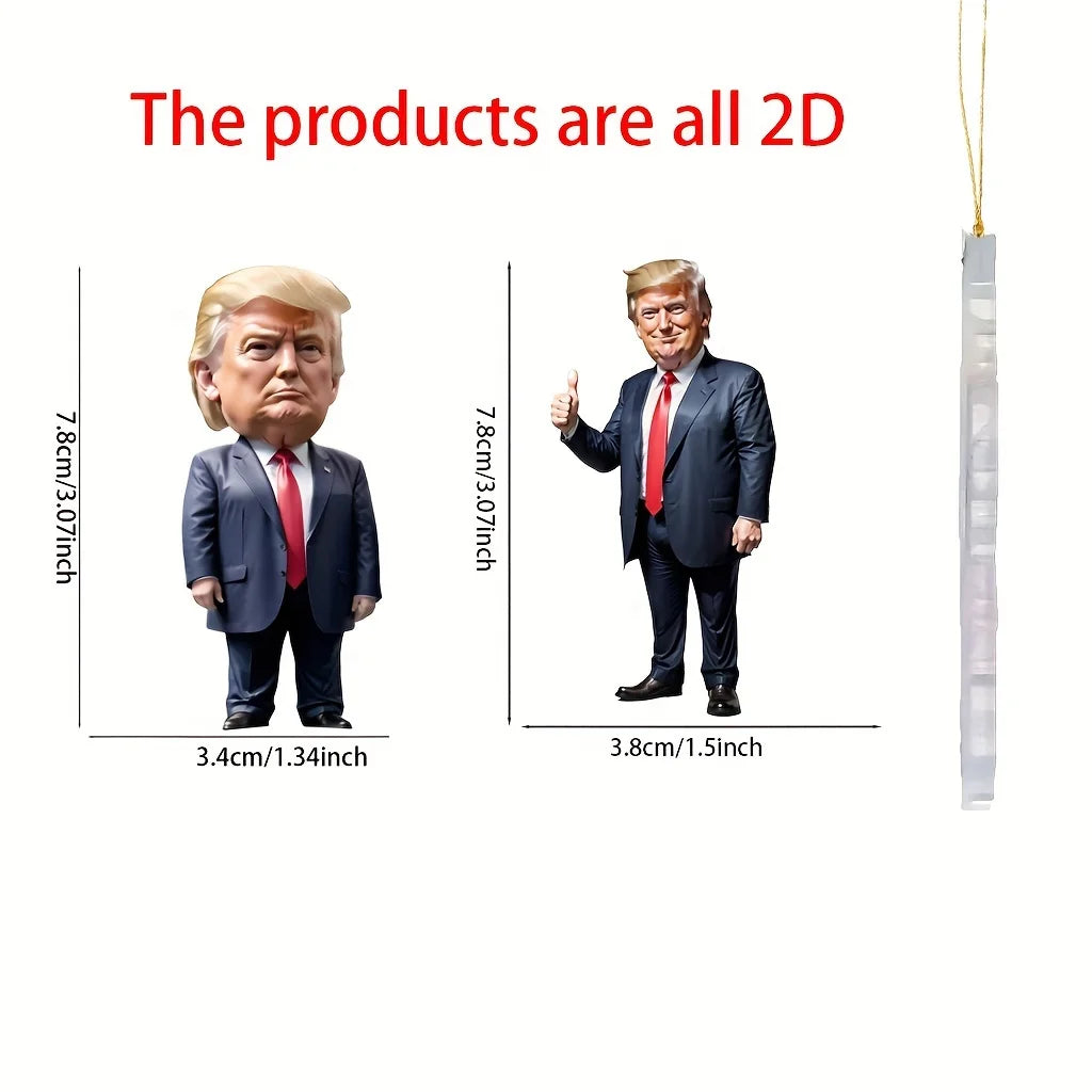 Trump-Inspired Acrylic Christmas Ornament - Car/Tree Decor Gift