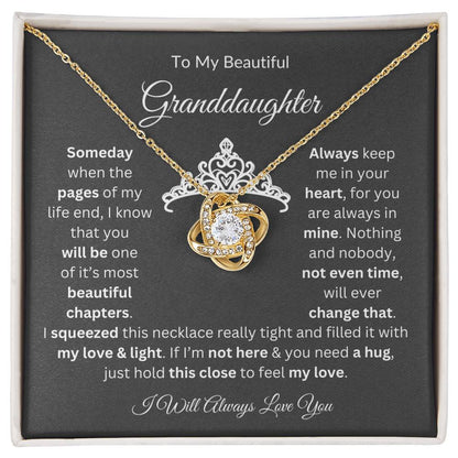 To My Beautiful Granddaughter, Pages Of My Life, Gifts For Granddaughter, Love Knot Necklace