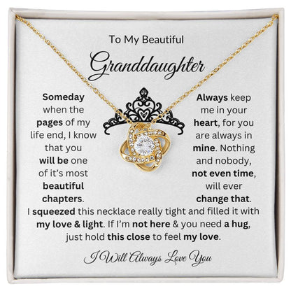 To My Beautiful Granddaughter, Pages Of My Life, Gifts For Granddaughter, Love Knot Necklace