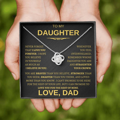 Beautiful Gift for Daughter From Dad "Never Forget That I Love You" Necklace