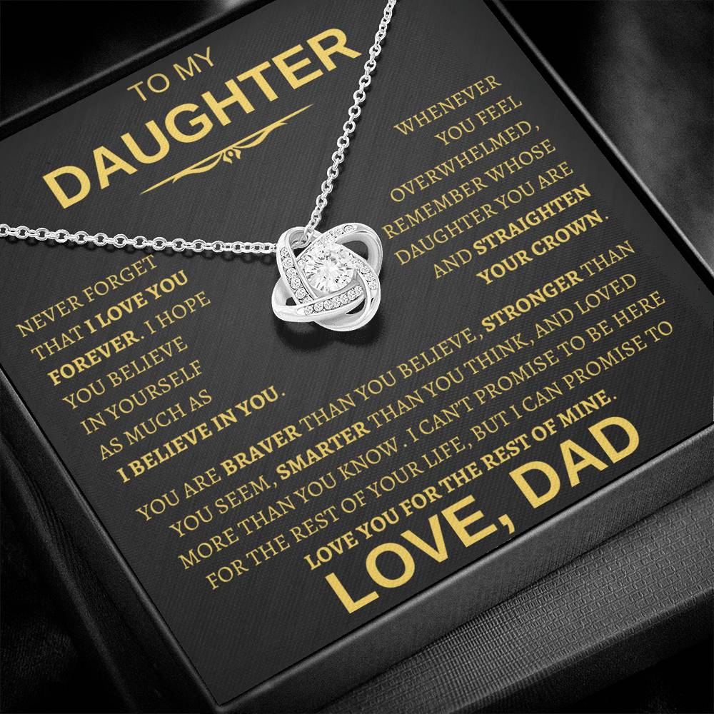 Beautiful Gift for Daughter From Dad "Never Forget That I Love You" Necklace