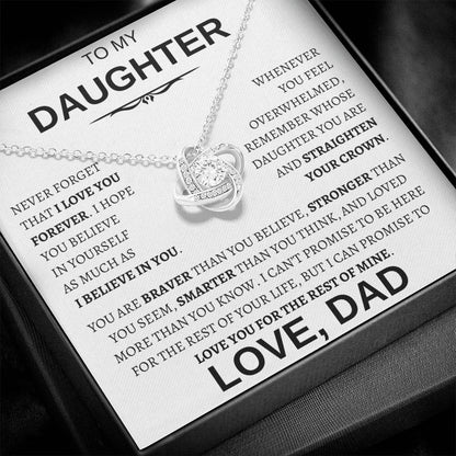 Beautiful Gift for Daughter From Dad "Never Forget That I Love You" Necklace