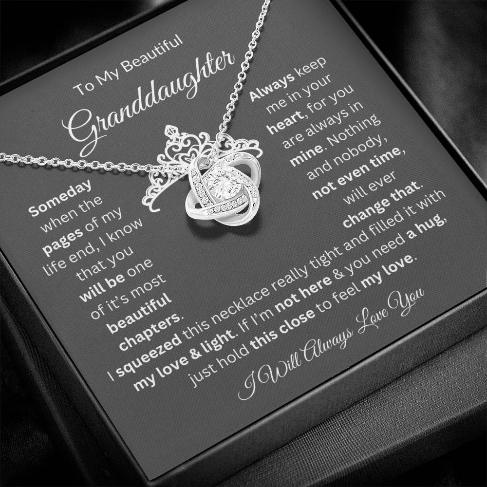 To My Beautiful Granddaughter, Pages Of My Life, Gifts For Granddaughter, Love Knot Necklace