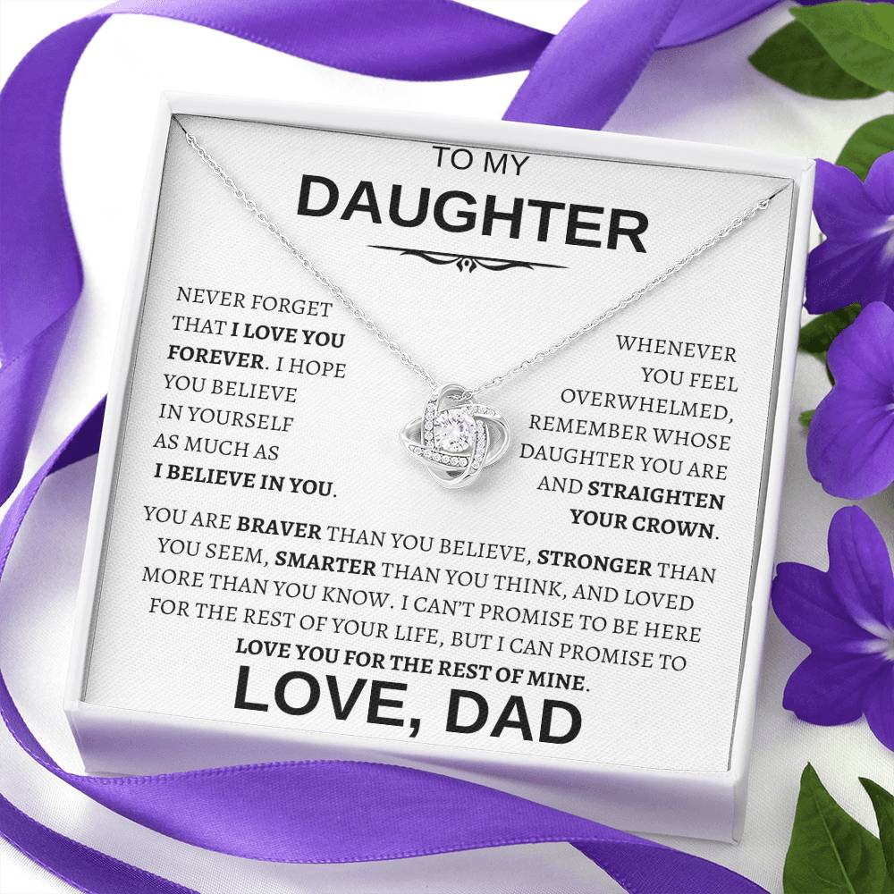 Beautiful Gift for Daughter From Dad "Never Forget That I Love You" Necklace