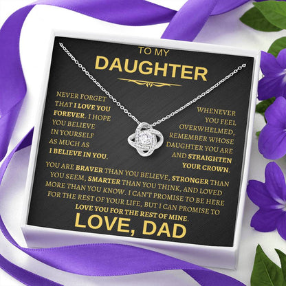 Beautiful Gift for Daughter From Dad "Never Forget That I Love You" Necklace