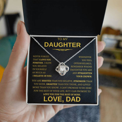 Beautiful Gift for Daughter From Dad "Never Forget That I Love You" Necklace