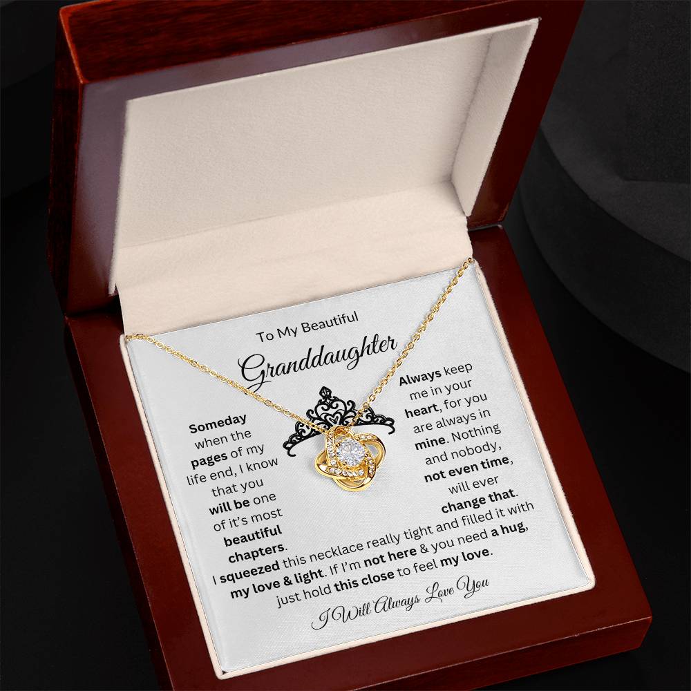 To My Beautiful Granddaughter, Pages Of My Life, Gifts For Granddaughter, Love Knot Necklace