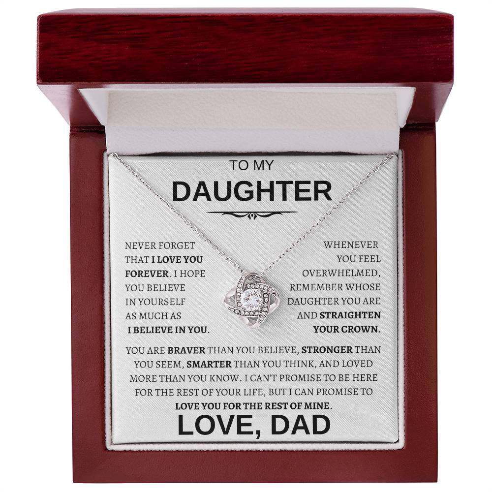 Beautiful Gift for Daughter From Dad "Never Forget That I Love You" Necklace