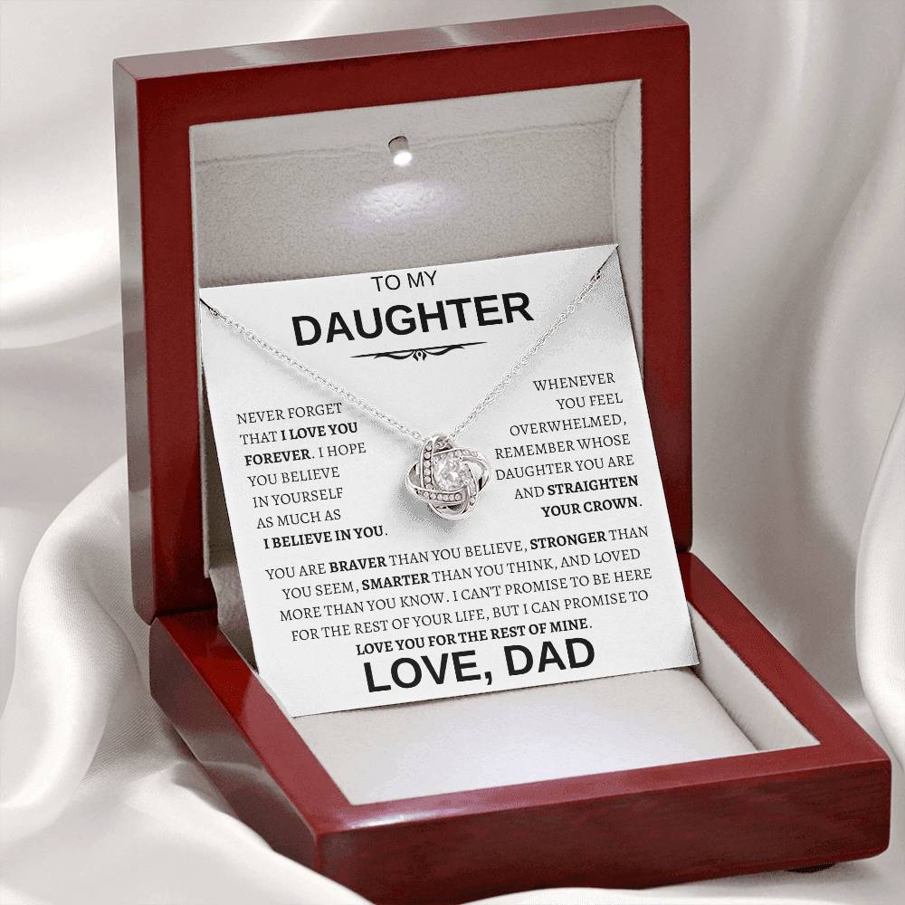 Beautiful Gift for Daughter From Dad "Never Forget That I Love You" Necklace