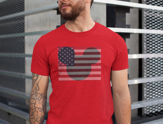 Mickey Mouse USA Flag Unisex Short-Sleeve T-Shirt