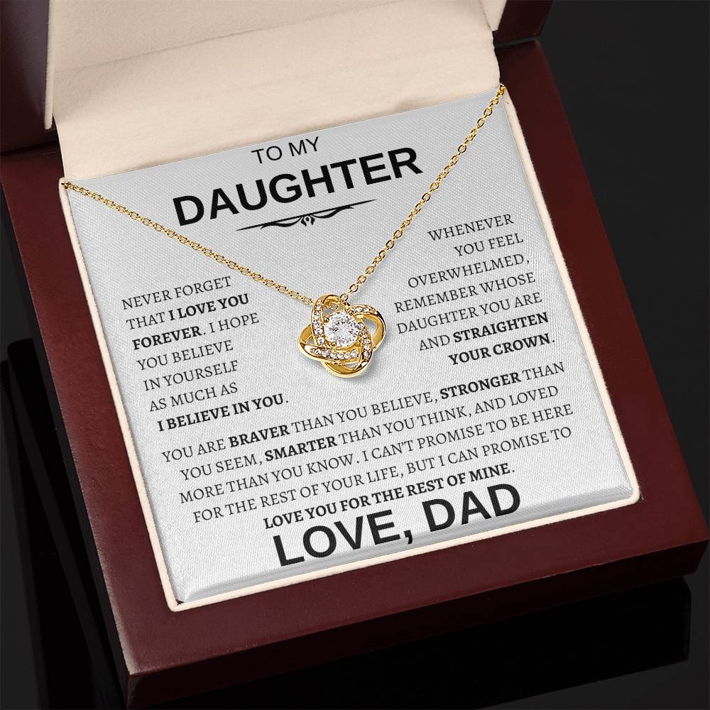 Beautiful Gift for Daughter From Dad "Never Forget That I Love You" Necklace