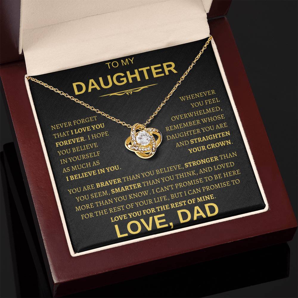 Beautiful Gift for Daughter From Dad "Never Forget That I Love You" Necklace